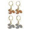 2 Pairs 2 Colors Alloy Enamel Hoop Earrings EJEW-JE06215-1