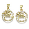 Brass Micro Pave Cubic Zirconia Pendants ZIRC-S061-199H-G-NF-1