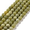 Round Frosted Natural TaiWan Jade Bead Strands X-G-M248-10mm-02-1