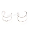 Anti-Tarnish Rhodium Plated 925 Sterling Silver Cuff Earrings EJEW-H124-11P-1