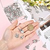 50Pcs 5 Styles Tibetan Style Zinc Alloy Pendants TIBEP-YW0002-36-3
