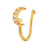 Brass Micro Pave Clear Cubic Zirconia Clip on Nose Rings WG43D72-08-2