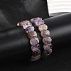 Natural Amethyst Beaded Stretch Bracelets for Women Men BJEW-M049-11C-3