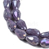 Opaque Solid Color Electroplate Glass Beads Strands EGLA-N013-P6mm-B09-3