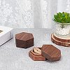 Hexagon Wooden Finger Ring Boxes CON-WH0085-66-6
