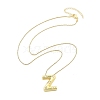 Brass & Plastic Pearl Letter Pendant Box Chain Necklaces for Women NJEW-U017-01G-26-3