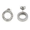 304 Stainless Steel Stud Earrings EJEW-C099-09P-02-3