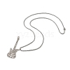 304 Stainless Steel Hollow Guitar Pendant Box Chain Necklaces NJEW-M086-03P-2