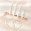 Opalite Beaded Stretch Bracelets X-BJEW-F203-01-4