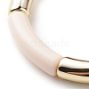 Acrylic Curved Tube Beaded Stretch Bracelet for Women BJEW-JB08438-01-5