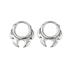 Fire Shaped 316 Surgical Stainless Steel Hoop Earrings EJEW-G416-35P-4