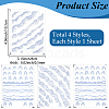 4 Sheets 4 Styles Plastic Nail Art Stickers MRMJ-SP0001-34-2