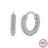 Rhodium Plated 925 Sterling Silver Micro Pave Cubic Zirconia Hoop Earrings for Women EJEW-P231-60P-1