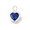 925 Sterling Silver Cubic Zirconia Heart Charms with Jump Rings FIND-U013-10S-07-1