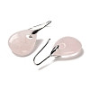 Natural Rose Quartz Teardrop Dangle Earrings EJEW-I315-02P-04-2