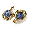 Natural Sodalite Oval Pendants G-B079-02G-07-2