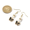 Alloy Enamel Dangle Earrings with Synthetic Crackle Quartz Beaded EJEW-JE05384-3