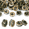 30Pcs 2 Styles Brass Rhinestone Rondelle Space Beads RB-TADJ0001-02-1