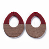 Opaque Resin & Walnut Wood Pendants RESI-T035-37A-2