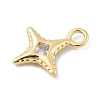 Brass Micro Pave Clear Cubic Zirconia Charms KK-B130-02G-05-2