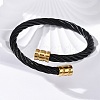 304 Stainless Steel Torque Bangles for Women BJEW-P310-14MC-2