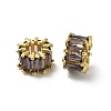 Brass Micro Pave Cubic Zirconia European Beads KK-B142-13C-02G-2