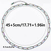 304 Stainless Steel Textured Paperclip Chain Necklaces for Women HX6515-3-1