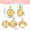 6Pcs Brass Locket Pendants KK-BBC0015-49-2