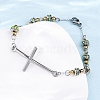 201 Stainless Steel Link Chain Bracelets BJEW-A032-01GP-01-5