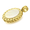 Ion Plating(IP) 304 Stainless Steel Pave Natural Shell Pendants STAS-B075-34G-2