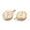 Brass Micro Pave Clear Cubic Zirconia Pendants KK-N232-246-3