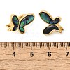 Brass with Enamel Paua Shell Fold Over Clasps KK-G505-13G-3