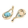 Synthetic Turquoise Teardrop Pendants KK-U043-39G-02-2