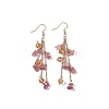 Golden Plated Brass Dangle Earrings EJEW-K275-01G-06-1