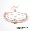 Simple and Elegant Minimalist Style Brass Crystal Rhinestone Box Chain Slider Women's Bracelets VW1538-2-1