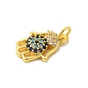 Real 18K Gold Plated Rack Plating Brass Micro Pave Cubic Zirconia Pendants Charms KK-S396-01J-2