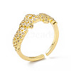 Clear Cubic Zirconia Knot Open Cuff Ring RJEW-P079-05G-1