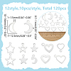120Pcs 12 Styles Stainless Steel Charms STAS-WR0001-22-2
