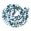 Electroplate Opaque Glass Beads Strands EGLA-A034-P8mm-S16-2