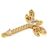 Rack Plating Brass Pave Cubic Zirconia Dragonfly Connector Charms KK-Z063-37G-2