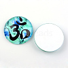 Yoga Theme Glass Cabochons X-GGLA-L011-25mm-20-2