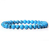 Synthetic Turquoise Round Beaded Stretch Bracelet SF8562-15-1