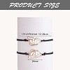 2Pcs White Brass Enamel Butterfly Link Bracelets Set JB732B-3