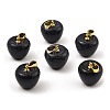 Synthetic Blue Goldstone Teacher Apple Charms G-Z022-02G-G-1