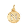 Brass Micro Pave Clear Cubic Zirconia Charms CU-CBA56CE-12G-N-1