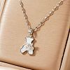 Cute Mini Cartoon Bear Brass Cubic Zirconia Pendant Necklaces for Women JK9579-1-2