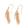 Wheat Brass Dangle Earrings KK-A227-24G-1