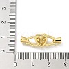 Brass Heart Fold Over Clasps KK-Z083-05G-01-3