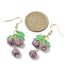 Flower Glass Dangle Earrings EJEW-JE05691-02-3