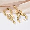 Rack Plating Brass Melting Drop Hoop Earrings for Women EJEW-Z019-19G-3